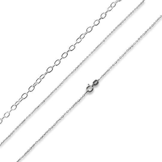 Rhodium Sterling Silver Cable Chain 1.15mm