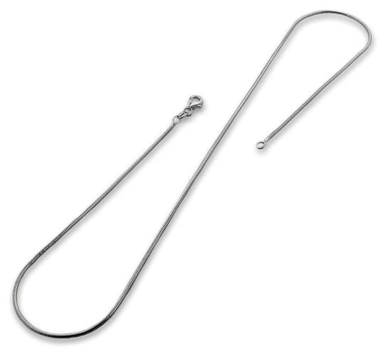 Rhodium Sterling Silver Snake Chain 0.7MM