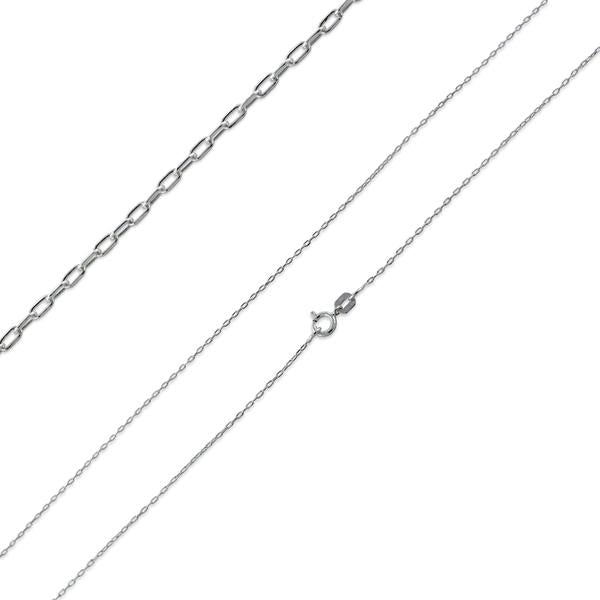 Rhodium Sterling Silver Forz D/C Chain 1MM