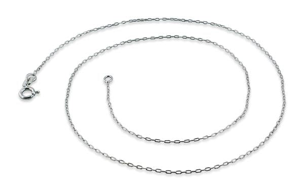 Rhodium Sterling Silver Forz D/C Chain 1MM