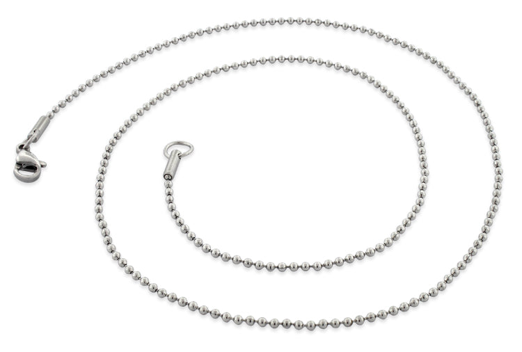 Stainless Steel 18" Bead Chain Necklace 1.6 MM