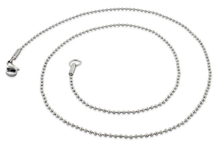 Stainless Steel 22" Bead Chain Necklace 1.6 MM