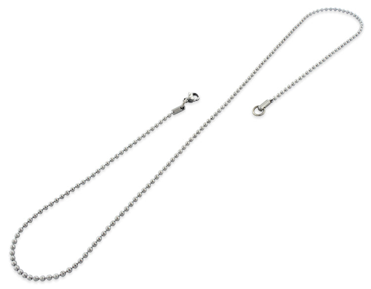 Stainless Steel 24" Bead Chain Necklace 2.0 MM