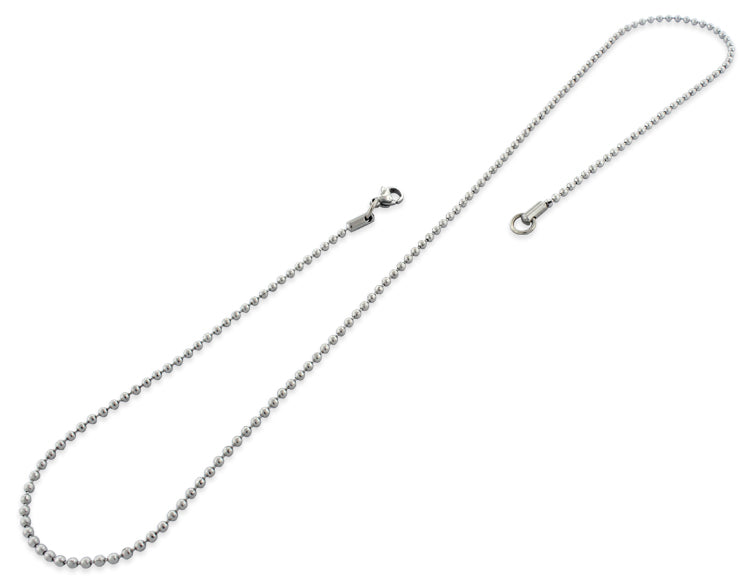 Stainless Steel 16" Bead Chain Necklace 2.0 MM