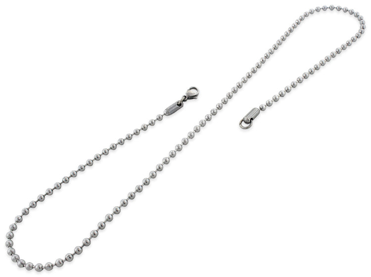 Stainless Steel 16" Bead Chain Necklace 3.0 MM