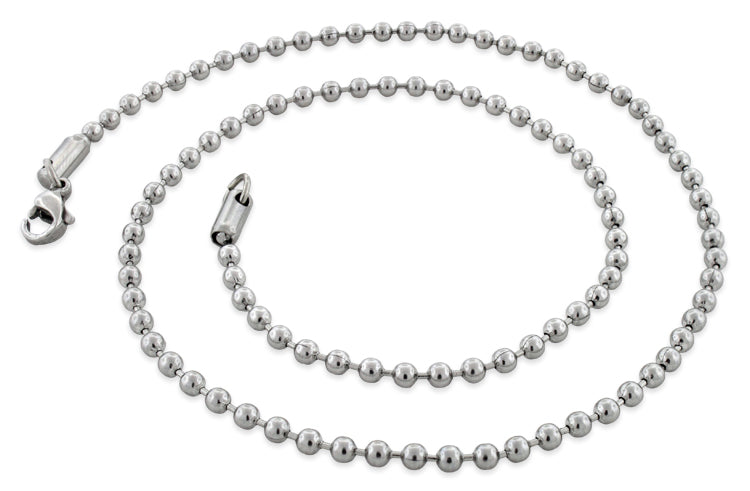Stainless Steel 16" Bead Chain Necklace 3.0 MM