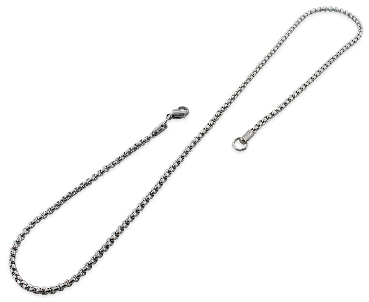 Stainless Steel 20" Round Box Chain Necklace 3.0 MM