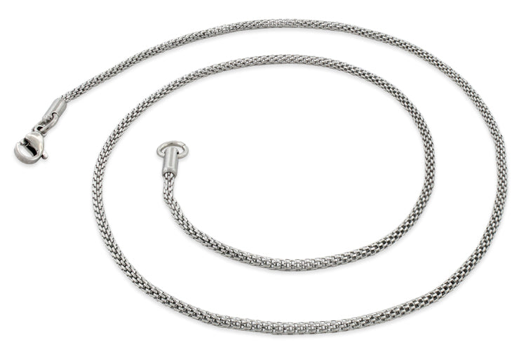 Stainless Steel 18" Snake Skin Mesh Chain Necklace 1.9 MM