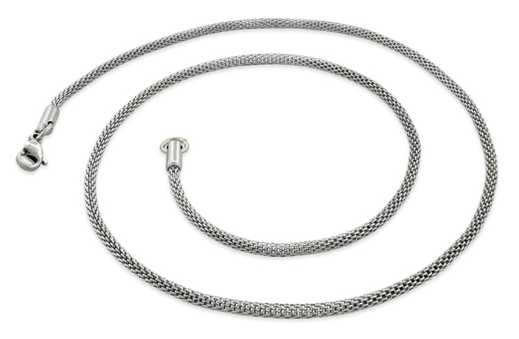 Stainless Steel 18" Snake Skin Mesh Chain Necklace 2.4 MM