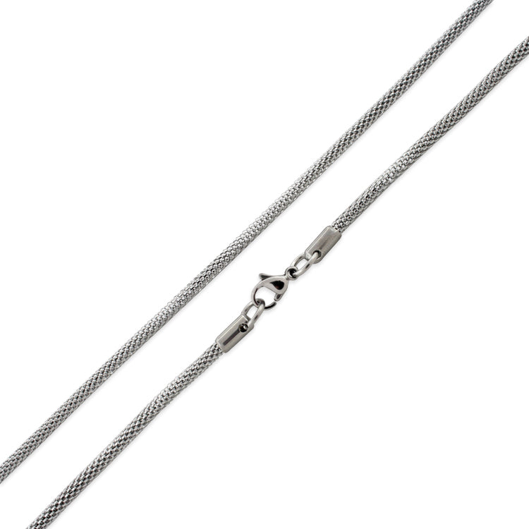 Stainless Steel 18" Snake Skin Mesh Chain Necklace 3.2 MM
