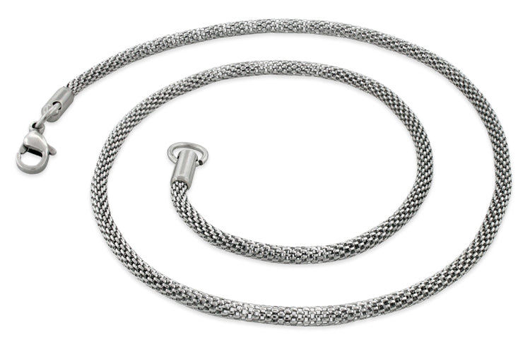 Stainless Steel 20" Snake Skin Mesh Chain Necklace 3.2 MM