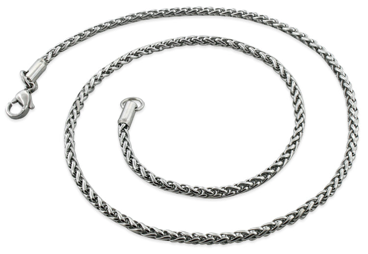 Stainless Steel 22" Spiga Chain Necklace 3.0 MM