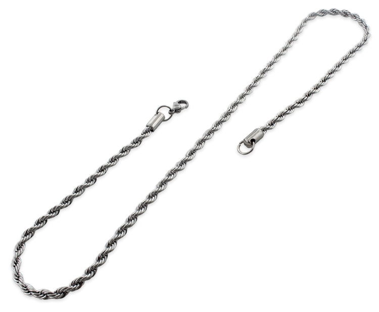 Stainless Steel 30" Rope Chain Necklace 4.0 MM
