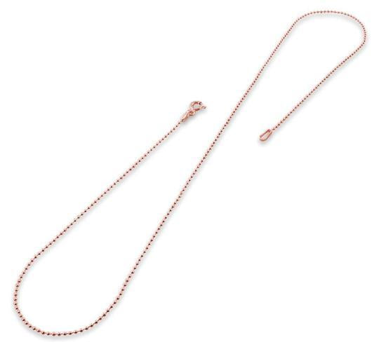 14K Rose Gold Plated Sterling Silver Bead Chain 1.2MM