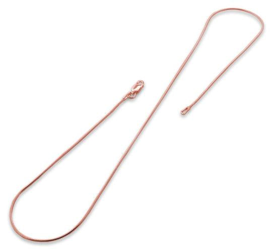 14K Rose Gold Plated Sterling Silver Snake Chain 0.9MM
