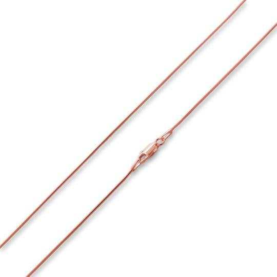 14K Rose Gold Plated Sterling Silver Snake Chain 0.9MM