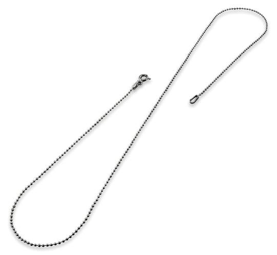 Rhodium Sterling Silver Bead Chain 1.2MM