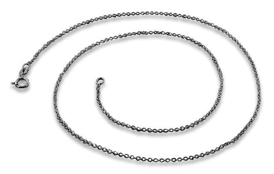 Black Rhodium Sterling Silver Cable Chain 1.2MM