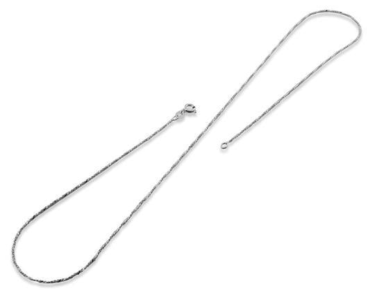 Rhodium Sterling Silver Twisted Serpentine Chain 1.0MM