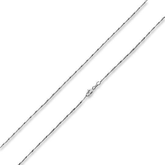 Rhodium Sterling Silver Twisted Serpentine Chain 1.0MM