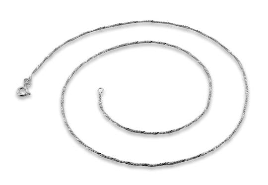 Rhodium Sterling Silver Twisted Serpentine Chain 1.0MM