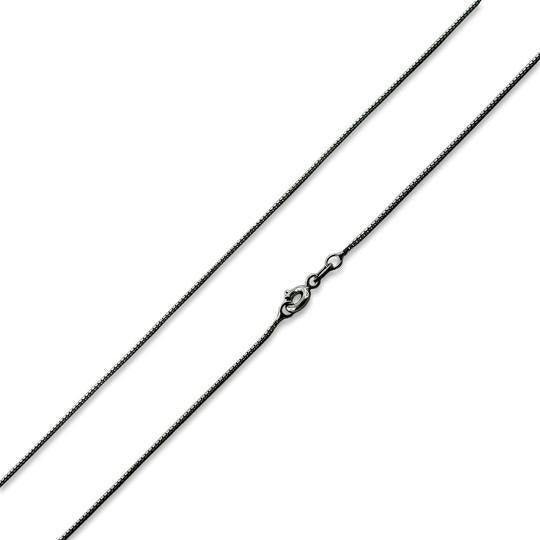 Black Rhodium Sterling Silver Box Chain 0.7MM