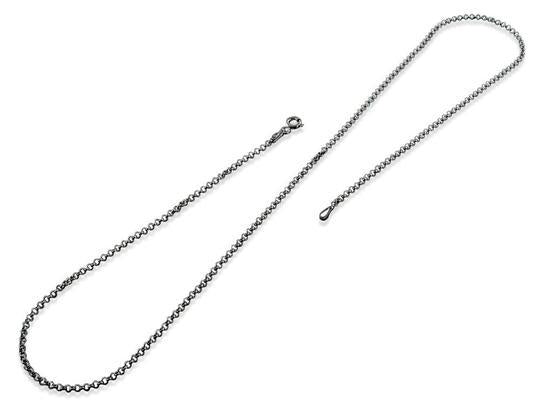 Black Rhodium Sterling Silver Rollo Chain 1.8MM