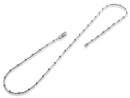 Sterling Silver 20" Square Snake Beaded Chain Necklace - 1MM