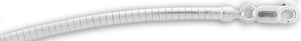 Sterling Silver 16" Dome Omega Chain Necklace 3.0mm