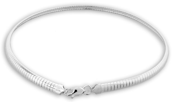 Sterling Silver 18" Dome Omega Chain Necklace 6.0mm