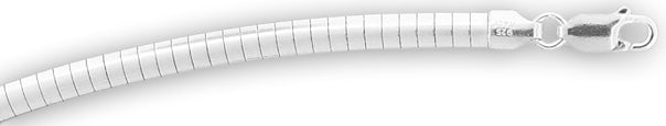 Sterling Silver 7" Dome Omega Chain Bracelet 4.0mm