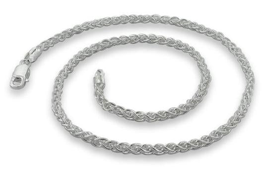 Sterling Silver Spiga Wheat Chain 3.4MM