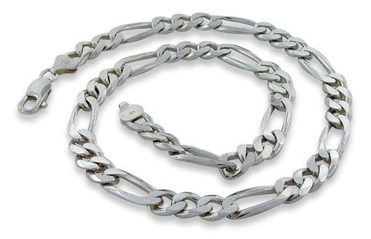 Sterling Silver Figaro Chain 8.0mm