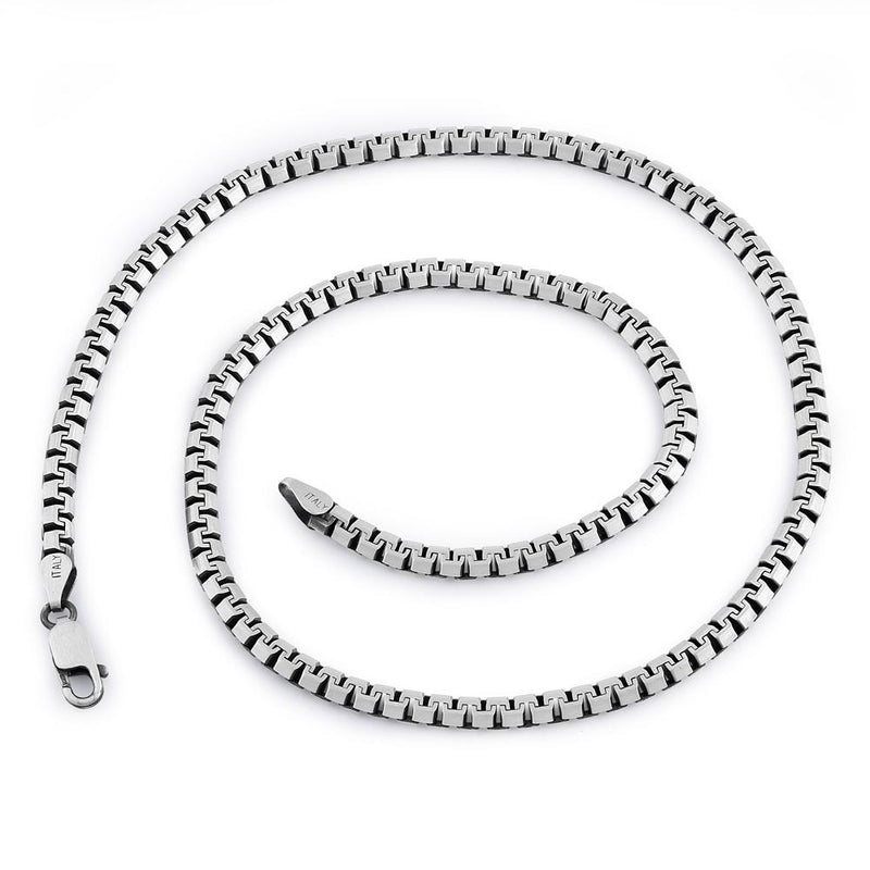 Sterling Silver  20" Flat Box Chain Necklace 3.0mm