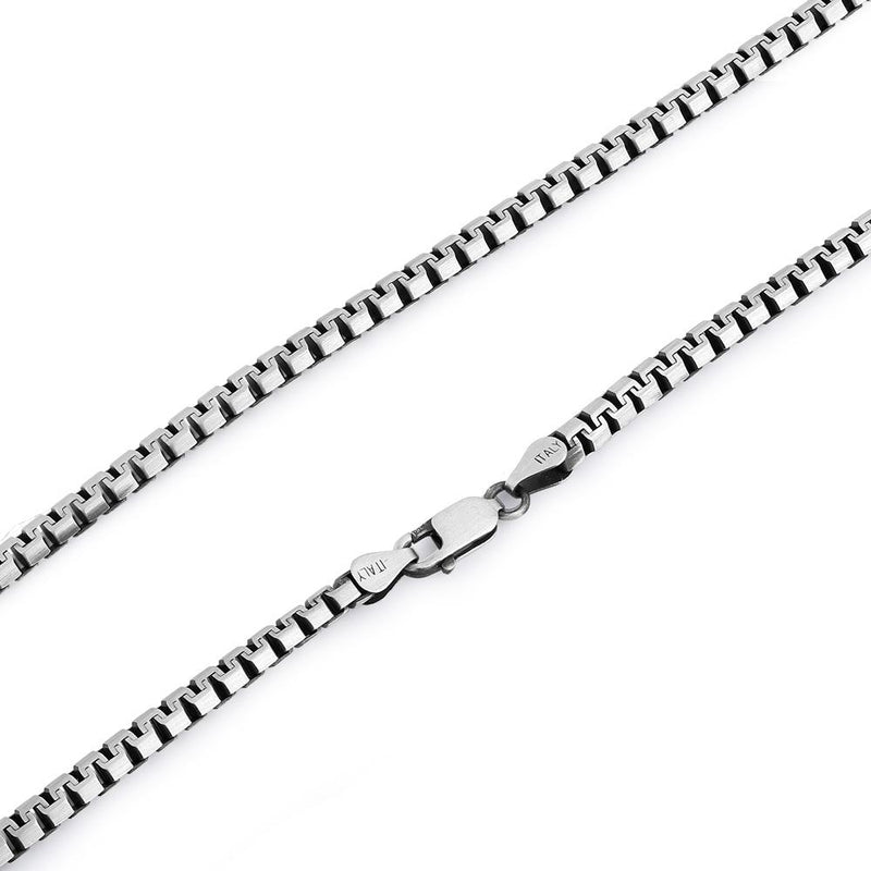 Sterling Silver  20" Flat Box Chain Necklace 3.0mm