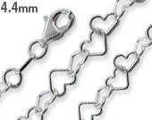 Sterling Silver Heart Chain 4.4mm