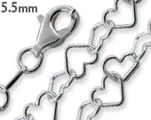 Sterling Silver Heart Chain 5.5MM