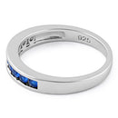 Sterling Silver Blue Spinel CZ Band Ring
