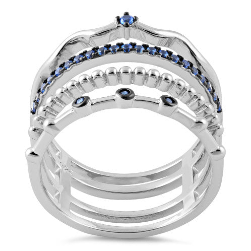 Sterling Silver Unique Multi-Style Blue Spinel CZ Ring