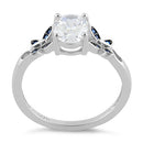 Sterling Silver Clear Double Butterfly Center Stone CZ Ring