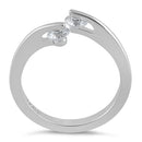 Sterling Silver Double Round Clear CZ Ring
