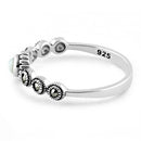 Sterling Silver Small Round Mother of Pearl Marcasite Ring