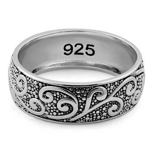 Sterling Silver Vines Band Ring