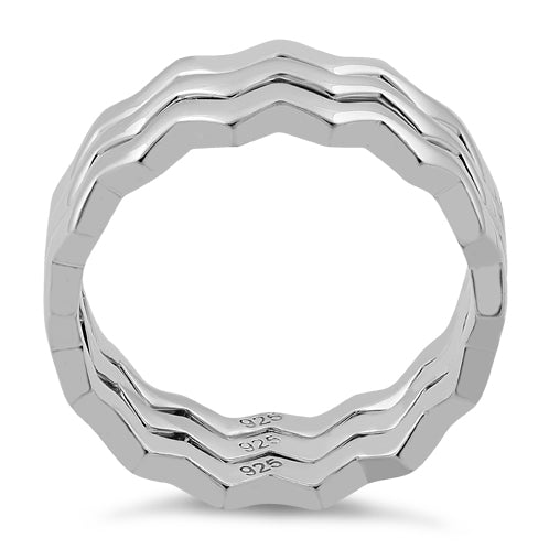 Sterling Silver 3 ZigZag Band Ring