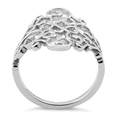 Sterling Silver Elegant Vines Ring