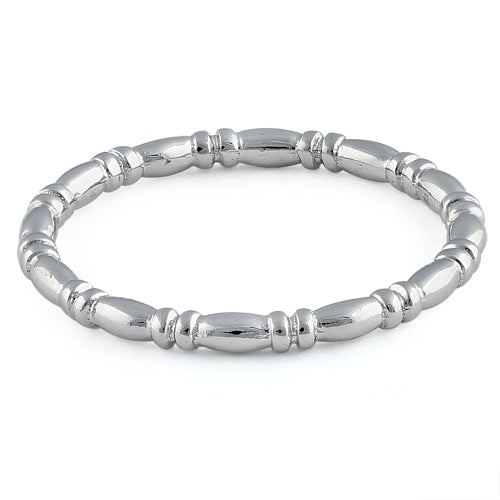 Sterling Silver Danity Bead & Bar Band