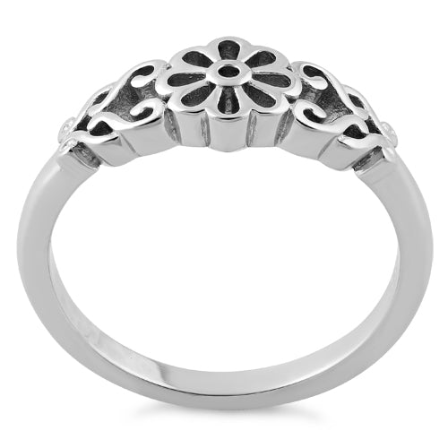 Sterling Silver Filigree Flower Ring