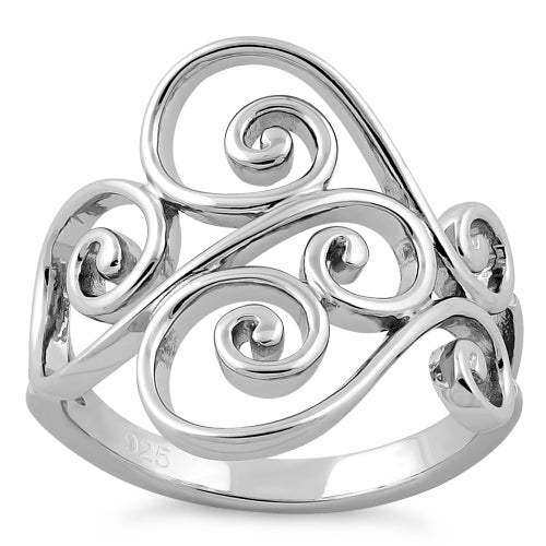 Sterling Silver Filigree Heart Ring