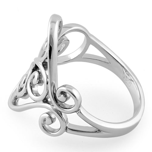 Sterling Silver Filigree Heart Ring