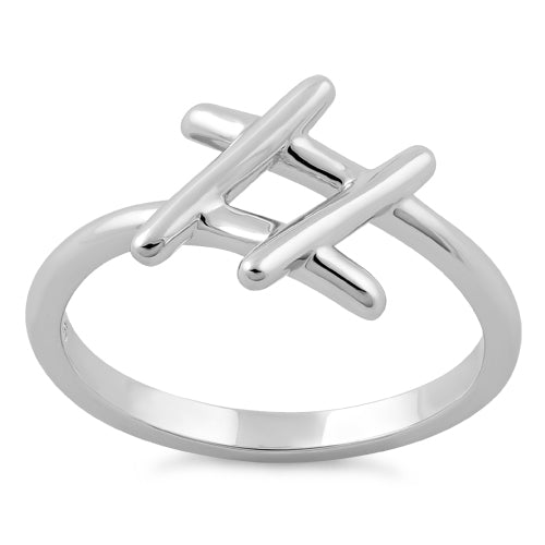 Sterling Silver Hashtag Ring